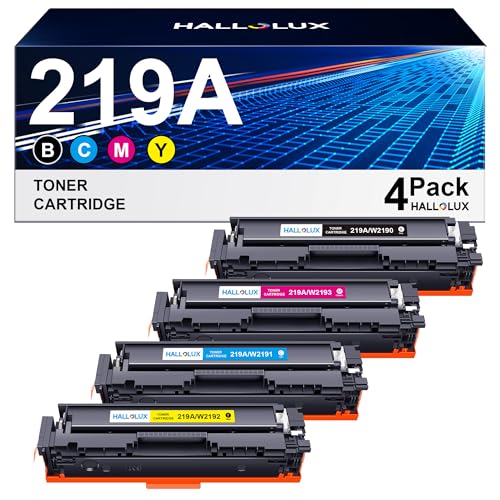 HALLOLUX 219A Toner Kompatible für HP 219A Toner Set für HP Color Laserjet Pro MFP 3302FDWG 3302FDNG 3302SDWG 3202DW 3302FDW 3302SDW 3302FDN 3302FDWG 3202DN W2190A W2191A W2192A W2193A von HALLOLUX