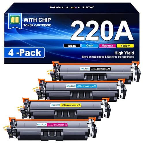 HALLOLUX 220A 220X Toner 220 A W2200A W2201A W2202A W2203A Kompatible für HP 220A Toner Set Original 220 X für HP Color Laserjet Pro MFP4302dw Toner MFP 4301dw 4301dwe 4301fw Laserdrucker (4er-Pack) von HALLOLUX