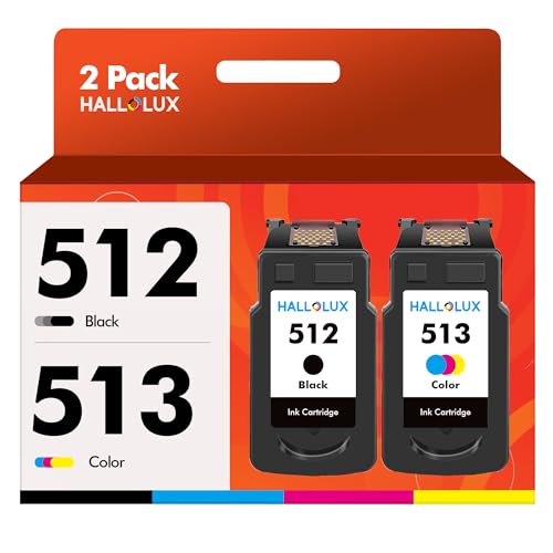 HALLOLUX PG 512 CL 513 Wiederaufbereitet 510 511 Druckerpatronen 512 513 PG512 CL513 Kompatibel für Canon 512 513 Multipack PG-512 CL-513 für Pixma MP495 MP230 MP270 MX420 (Schwarz, Farbe, 2er-Pack) von HALLOLUX