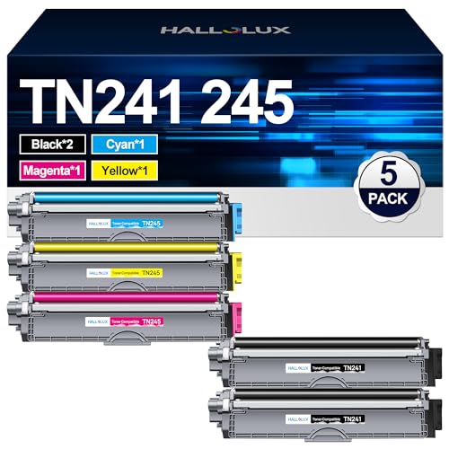 HALLOLUX TN241 TN245 TN-242 TN-246 Kompatible für Brother TN-241 TN-245 TN242 TN246 Toner für Toner Brother DCP 9022CDW MFC-9332CDW MFC-9142CDN HL-3142CW HL-3152CDW DCP-9017CDW MFC-9342CDW (5er-Pack) von HALLOLUX