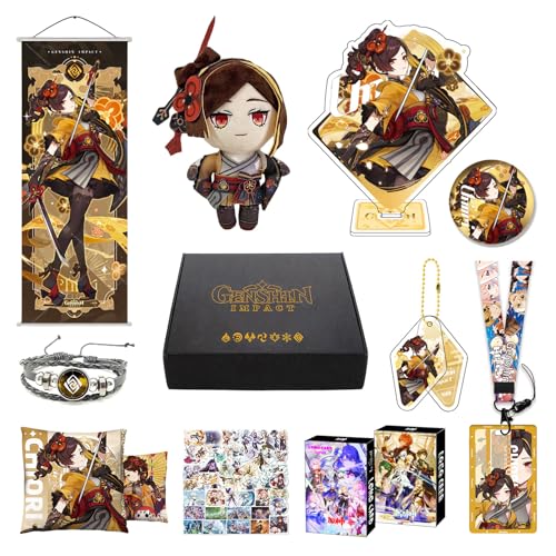 HALOOP Genshin Impact Box Geschenkbox Merch Set mit 11 Geschenk, Wanderer Cyno Xiao All 5 Stars Characters Plush Poster Acrylic Stand Aufkleber Set, Sammlung für Traveller Fans (Chiori), HL-701 von HALOOP