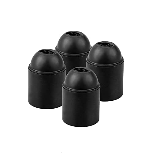 HALOTEC | 4er Pack E27 Lampenfassungen | Schwarz | Glatter E27 Sockelhalter | M10x1 Montage | Basis für freiliegende Glühbirne und Grobgewinde E27 | Hergestellt in Italien HALOTEC | 4er Pack E27 Lampenfassungen | Schwarz | Glatter E27 Sockelhalter | M10x1 Montage | Basis für freiliegende Glühbirne und Grobgewinde E27 | Hergestellt in Italien von HALOTEC