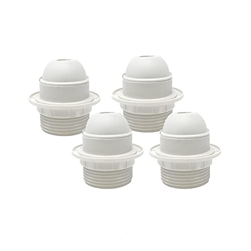 HALOTEC | 4er Pack Lampenfassungen E27 | Lampenschirm-Halterung | Weiß | Sockel für E27 Glühbirnen | M10x1 Montage | Hergestellt in Italien HALOTEC | 4er Pack Lampenfassungen E27 | Lampenschirm-Halterung | Weiß | Sockel für E27 Glühbirnen | M10x1 Montage | Hergestellt in Italien von HALOTEC