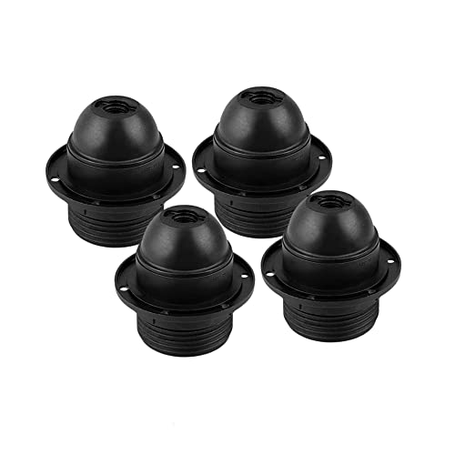 HALOTEC | 4er Set Fassungen E27 | Lampenschirmhalter mit Schraubring | Farbe Schwarz | M10x1 Gewinde | Hergestellt in Italien | Basis für E27 Glühbirnen HALOTEC | 4er Set Fassungen E27 | Lampenschirmhalter mit Schraubring | Farbe Schwarz | M10x1 Gewinde | Hergestellt in Italien | Basis für E27 Glühbirnen von HALOTEC
