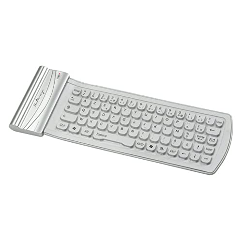 Halterrego Tastatur Bluetooth in Silikon Weiss AZERTY Silber Halterrego Tastatur Bluetooth in Silikon Weiss AZERTY Silber von HALTERREGO