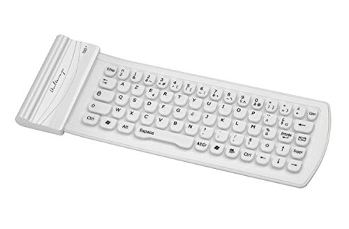 Halterrego Tastatur Bluetooth in Silikon Weiss AZERTY weiß von HALTERREGO