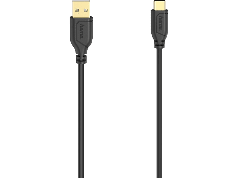 HAMA 0.75 m Flexi-Slim USB Kabel, Schwarz von HAMA