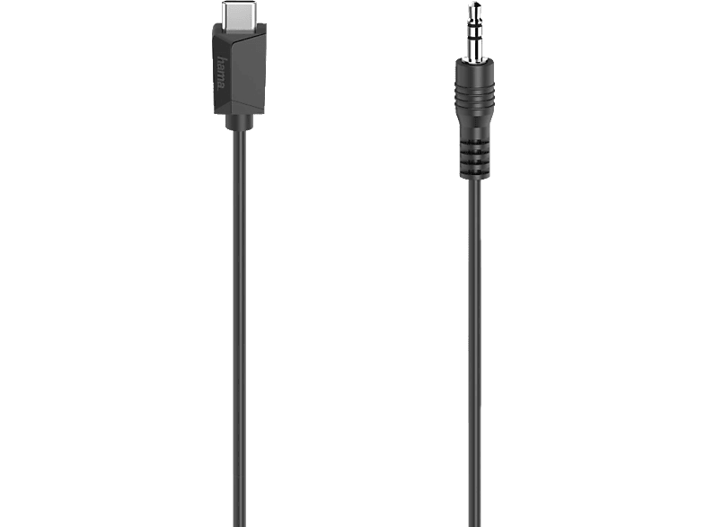 HAMA 0.75 m USB-C-Stecker auf 3.5-mm-Klinken-Stecker Kabel, Schwarz von HAMA