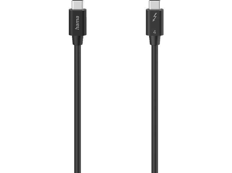 HAMA 0.8 m USB-C, Thunderbolt 4 Kabel, Schwarz von HAMA