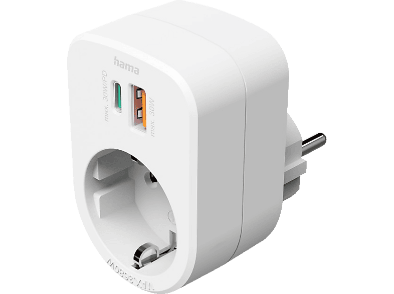 HAMA 1 USB-C PD, USB-A, Schutzkontakt Steckdosenadapter HAMA 1 USB-C PD, USB-A, Schutzkontakt Steckdosenadapter von HAMA