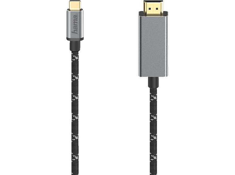 HAMA 1.5 m USB-C-Stecker auf HDMI-Stecker Kabel, Schwarz von HAMA