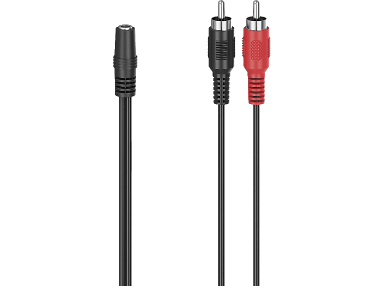 HAMA 2x Cinch-Stecker auf 3.5-mm-Klinken-Kupplung, Adapter, 0,1 m von HAMA