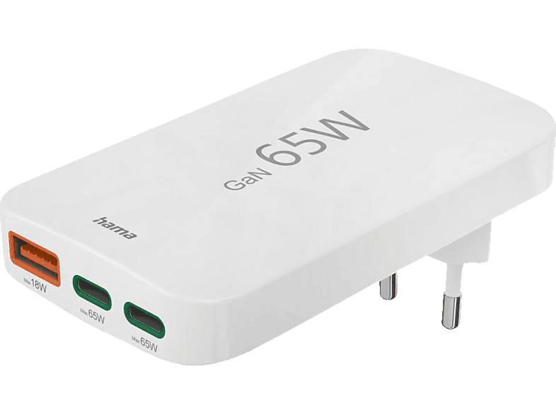 HAMA 2x USB-C, 1x USB-A, flaches Mini - Ladegerät universal, Weiß HAMA 2x USB-C, 1x USB-A, flaches Mini - Ladegerät universal, Weiß von HAMA