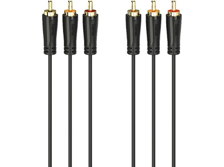 HAMA 3 Cinch-Stecker auf Cinch-Stecker, Audio-/Video-Kabel, 1,5 m von HAMA