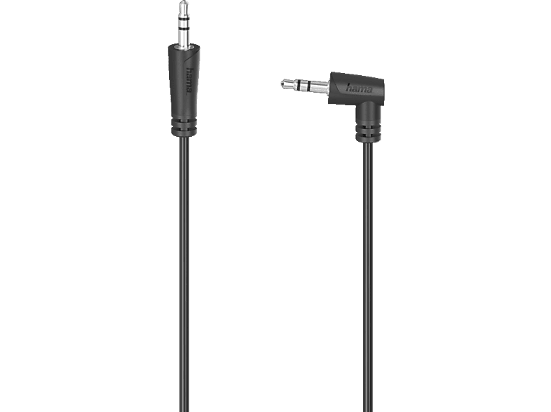 HAMA 3.5-mm-Klinken-Stecker gewinkelt auf 3.5-mm-Klinken-Stecker, Audio-Kabel, 0,5 m von HAMA