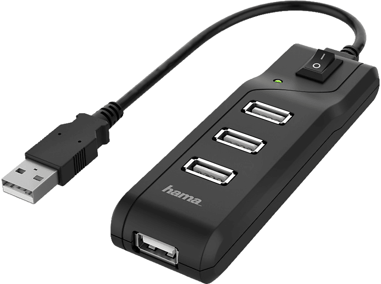 HAMA 4-fach, USB Hub, Schwarz HAMA 4-fach, USB Hub, Schwarz von HAMA