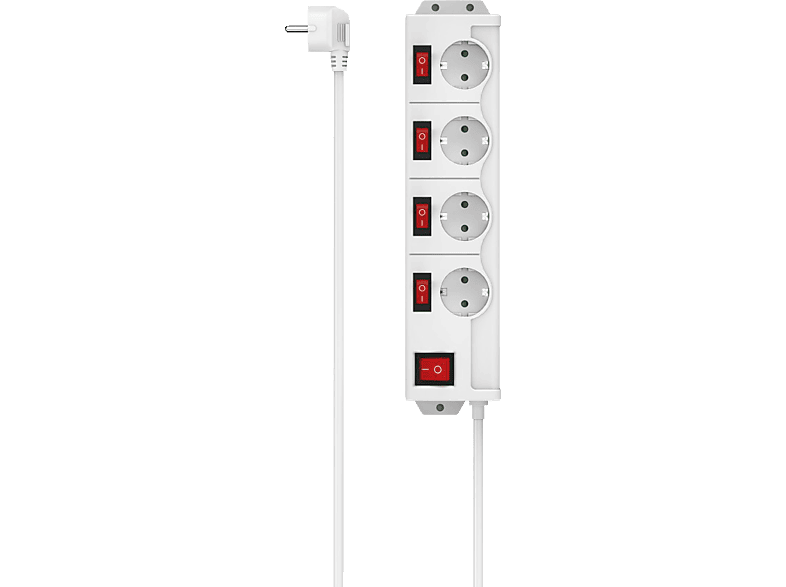HAMA 4-fach Steckdosenleiste mit Schaltern, 1,4 m von HAMA