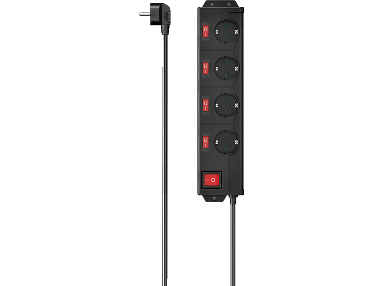 HAMA 4-fach Steckdosenleiste mit Schaltern, 1,4 m von HAMA