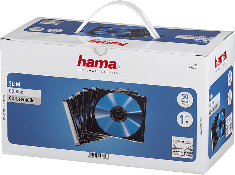 HAMA 50er-Pack CD-Leerhülle Slim Transparent von HAMA