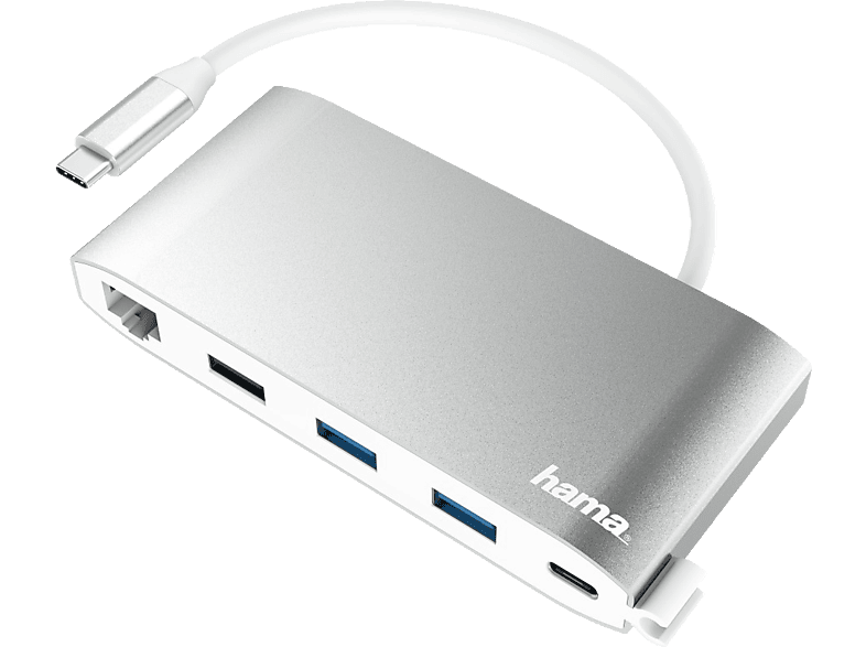 HAMA 8 Ports USB-C-Multiport Adapter, Silber von HAMA