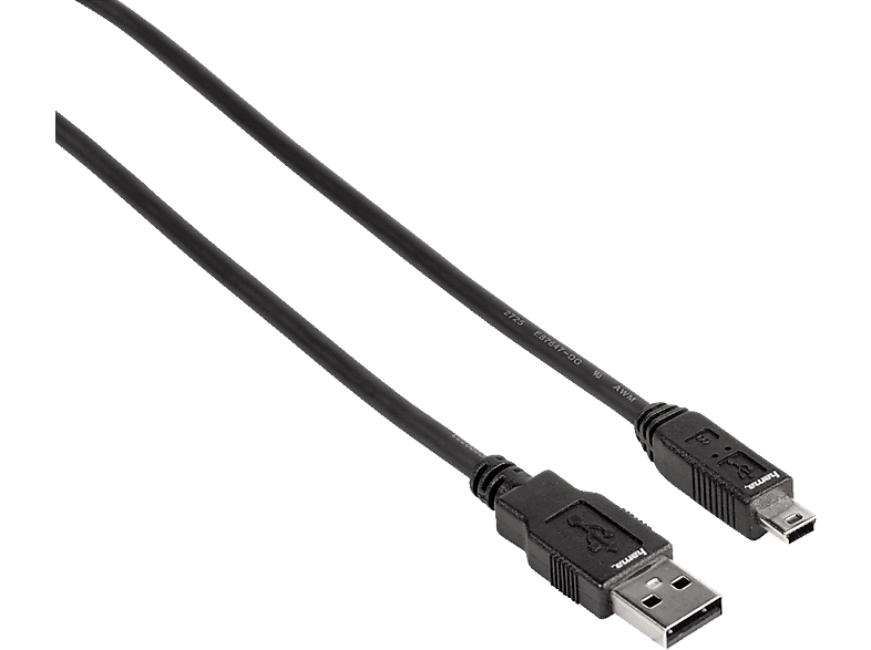 HAMA A-Stecker - Mini-B-St. (B5 Pin) 1.8 m, USB-Kabel, Schwarz von HAMA