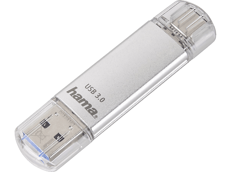 HAMA C-Laeta USB-Stick, 128 GB, 40 MB/s, Silber von HAMA