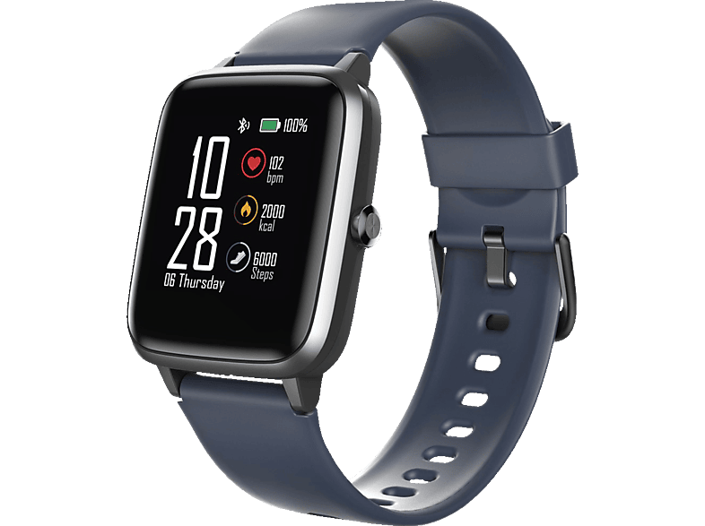 HAMA Fit Watch 4900 Smartwatch Edelstahl Kunststoff, 255 mm (Länge insgesamt), Dunkelblau von HAMA