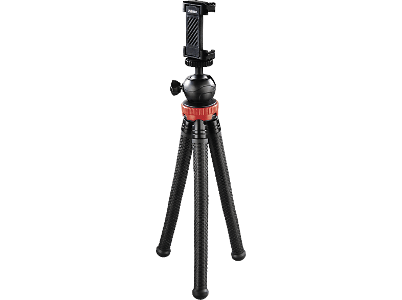 HAMA FlexPro Dreibein Stativ, Schwarz/Rot, Höhe offen bis 270 mm von HAMA