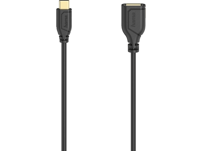 HAMA Flexi-Slim USB-C-OTG-Kabel, 0.15 m, Schwarz von HAMA