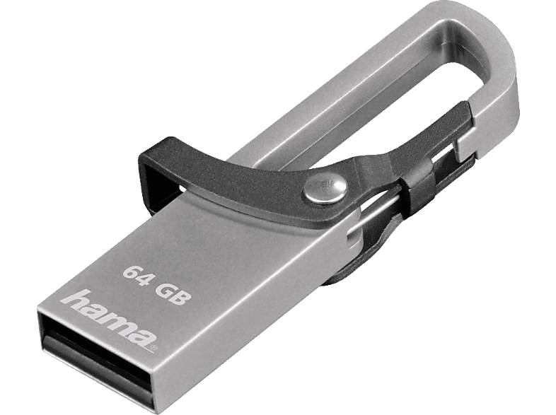 HAMA Hook-Style USB-Stick, 64 GB, 15 MB/s, Grau von HAMA