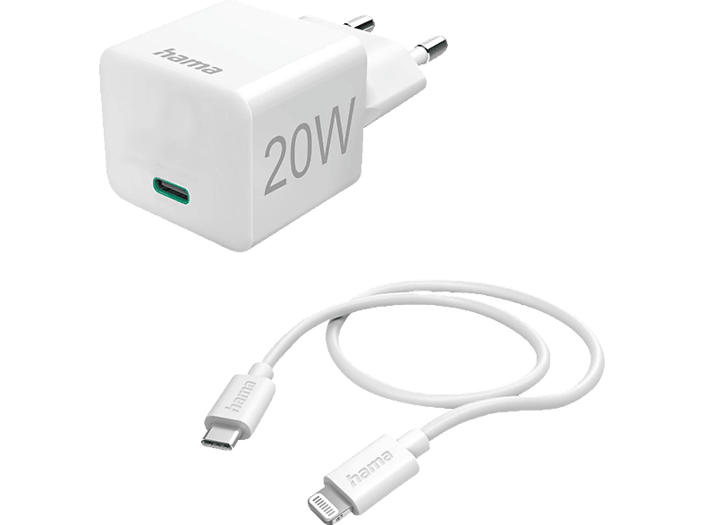 HAMA Lightning, PD Schnellladegerät-Set Apple 20 Watt, Weiß HAMA Lightning, PD Schnellladegerät-Set Apple 20 Watt, Weiß von HAMA
