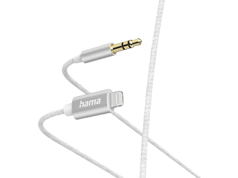 HAMA Lightning auf 3.5 mm Klinke, Audio Kabel, 1 m, Weiß von HAMA