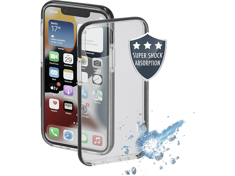 HAMA Protector, Backcover, Apple, iPhone 14, Schwarz/Transparent von HAMA