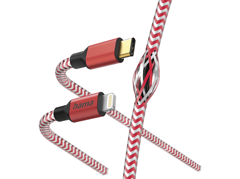 HAMA Reflective, USB-C auf Lightning, Ladekabel, 1,5 m, Rot von HAMA