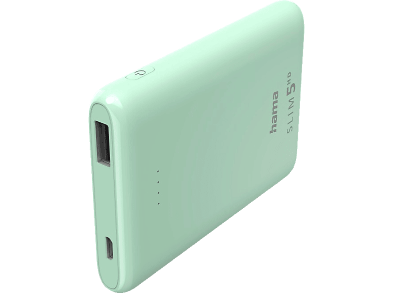 HAMA Slim 5HD Powerbank 5000 mAh Mintgrün von HAMA