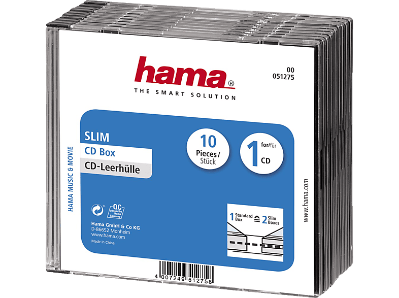 HAMA Slim CD-Leerhüllen Transparent von HAMA