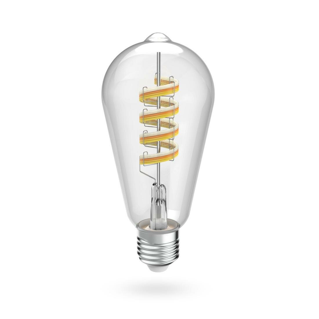 HAMA Smarte LED-Lampe, Matter, E27, Retro, Filament ST64, RGBW, dimmbar, mit App (00176643) von HAMA