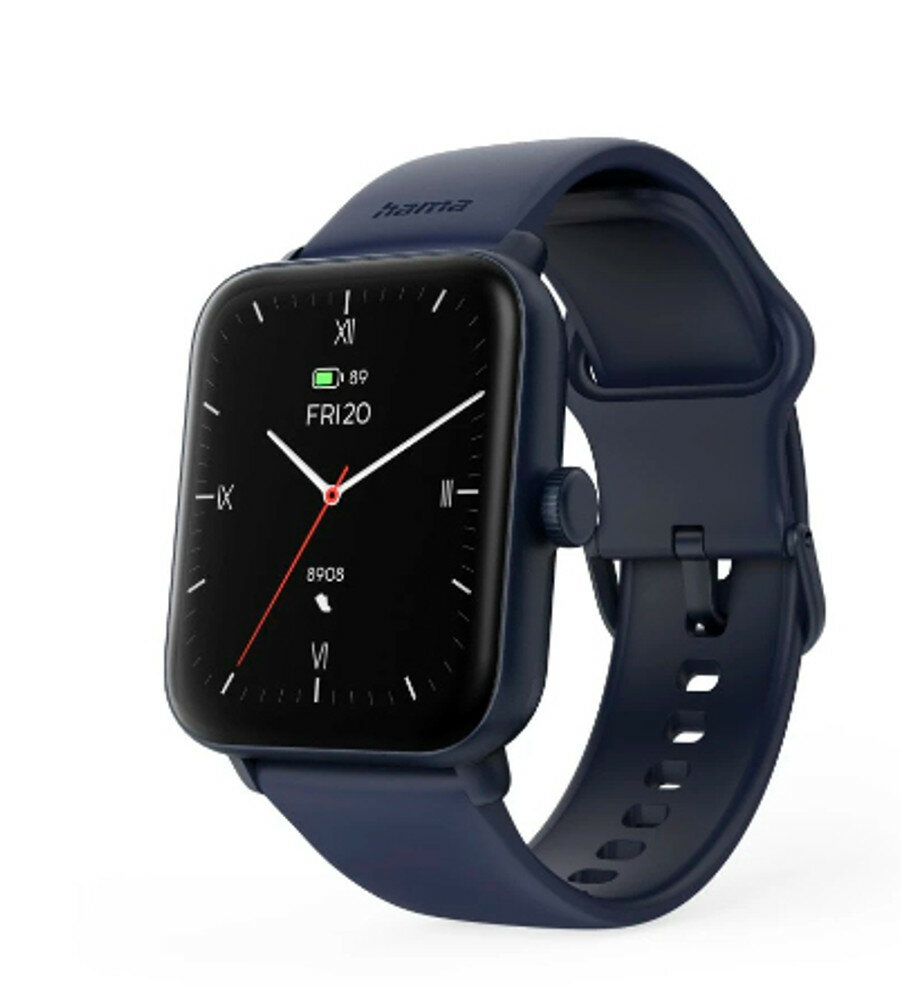 HAMA Smartwatch "6010", GPS, TFT-Display 1,65", Telefonfunktion, wasserdicht, BL (00178621) (Herzfrequenzmessung, Schrittzähler) von HAMA