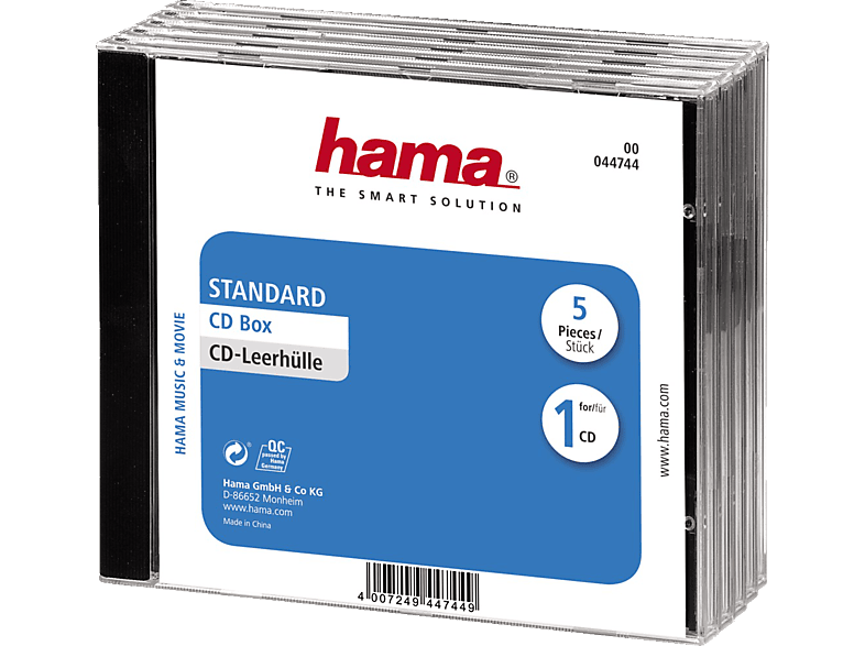 HAMA Standard CD-Leerhülle Schwarz/Transparent HAMA Standard CD-Leerhülle Schwarz/Transparent von HAMA