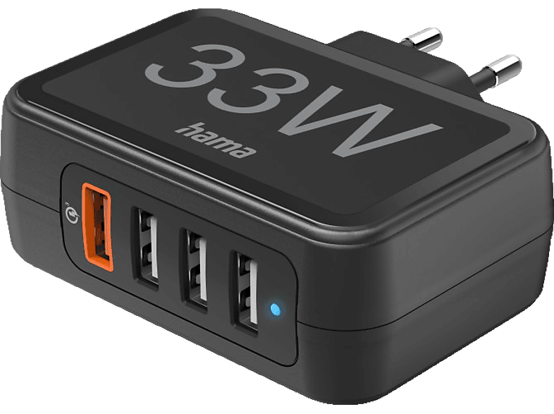 HAMA USB-A 4 Port Schnellladegerät Universal 33 Watt, Schwarz HAMA USB-A 4 Port Schnellladegerät Universal 33 Watt, Schwarz von HAMA