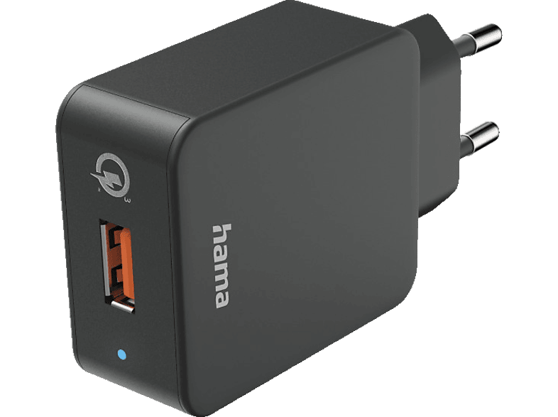 HAMA USB-A Qualcomm® Quick Charge™ 3.0 Schnellladegerät Universal, 3.6 - 12 Volt 19.5 Watt, Schwarz von HAMA