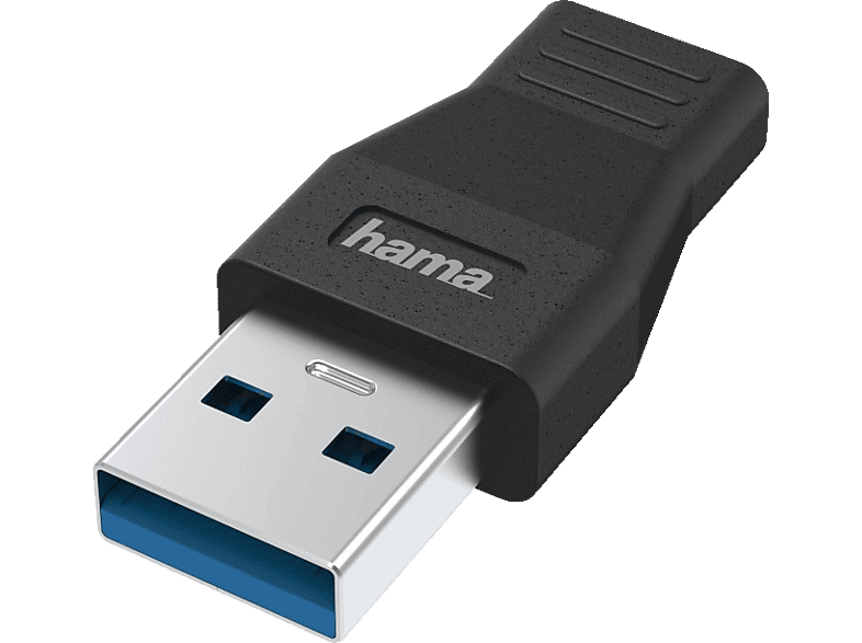 HAMA USB-A-Stecker auf USB-C-Buchse USB Adapter, Schwarz von HAMA
