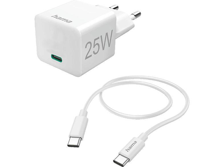 HAMA USB-C, PD, Mini - Schnellladegerät Universal 25 Watt, Weiß von HAMA