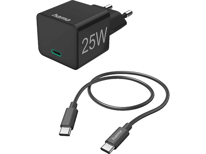 HAMA USB-C, PD Lade Set Universal 25 Watt, Schwarz von HAMA