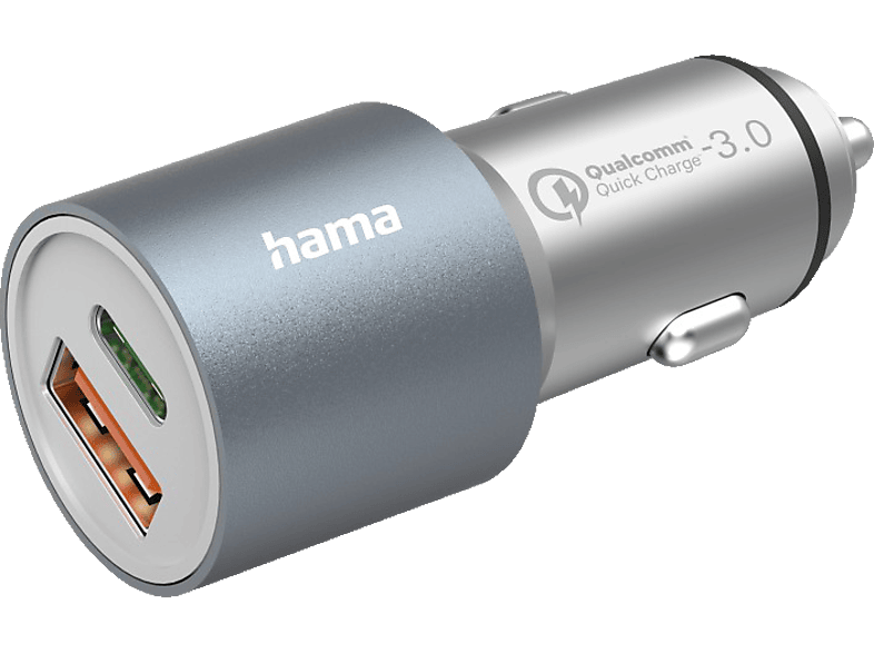 HAMA USB-C PD, USB-A QC KFZ Schnellladegerät Universal 38 Watt, Metall von HAMA