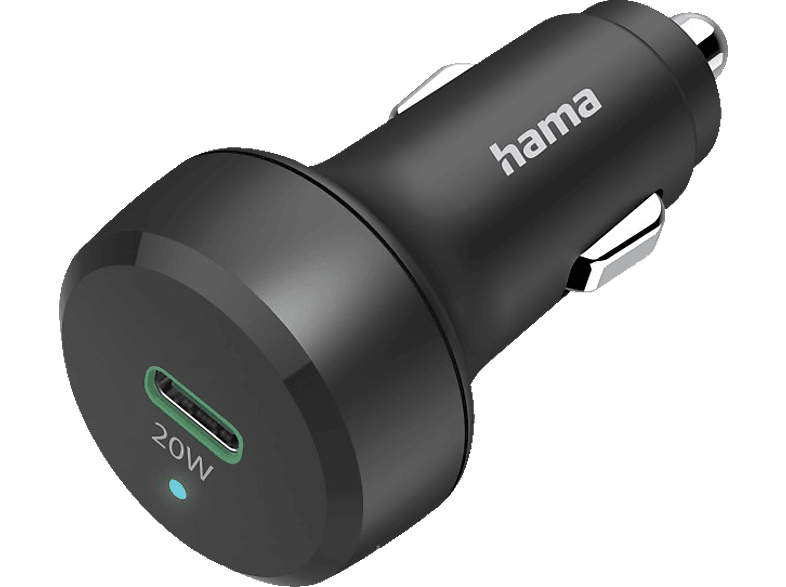 HAMA USB-C Power Delivery (PD) / Qualcomm® Kfz-Schnellladegerät Universal 20 Watt, Schwarz von HAMA