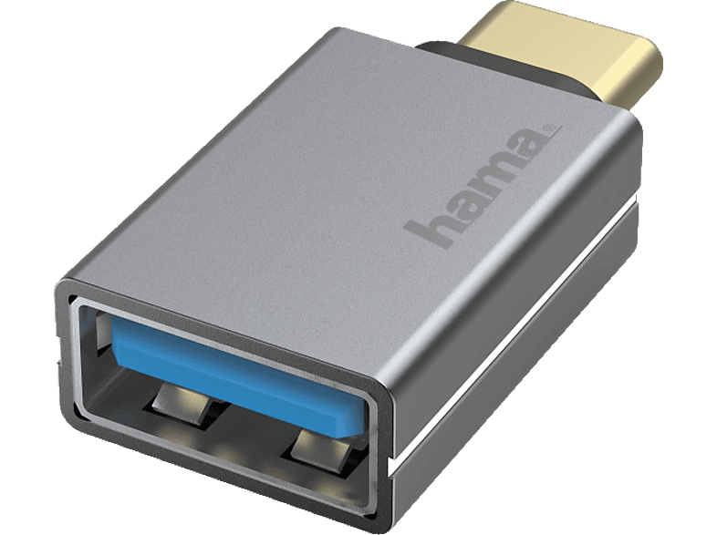 HAMA USB-C-Stecker auf USB-A-Buchse OTG Adapter, Grau von HAMA