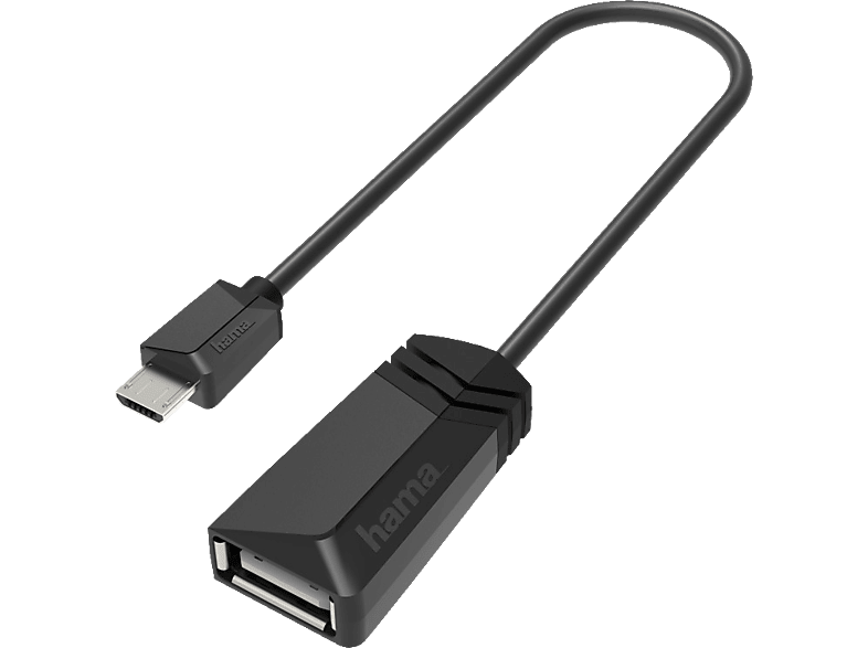 HAMA USB-OTG Micro-USB-Stecker auf USB-Buchse Adapter, Schwarz von HAMA