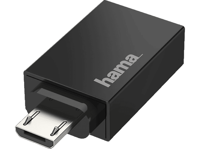 HAMA USB-OTG Micro-USB-Stecker auf USB-Buchse Adapter, Schwarz von HAMA