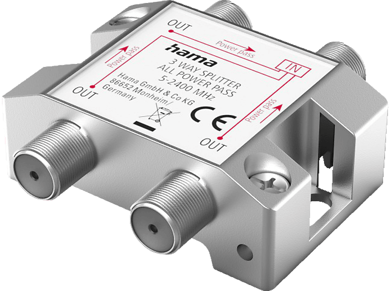 HAMA Voll geschirmter 3-fach SAT-Verteiler von HAMA